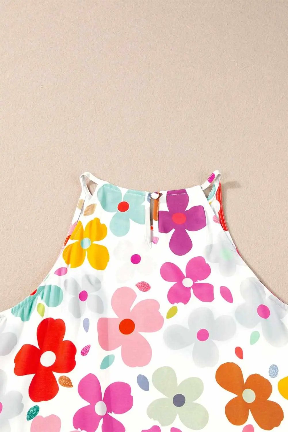 White Cute Floral Print Vest - Love Salve